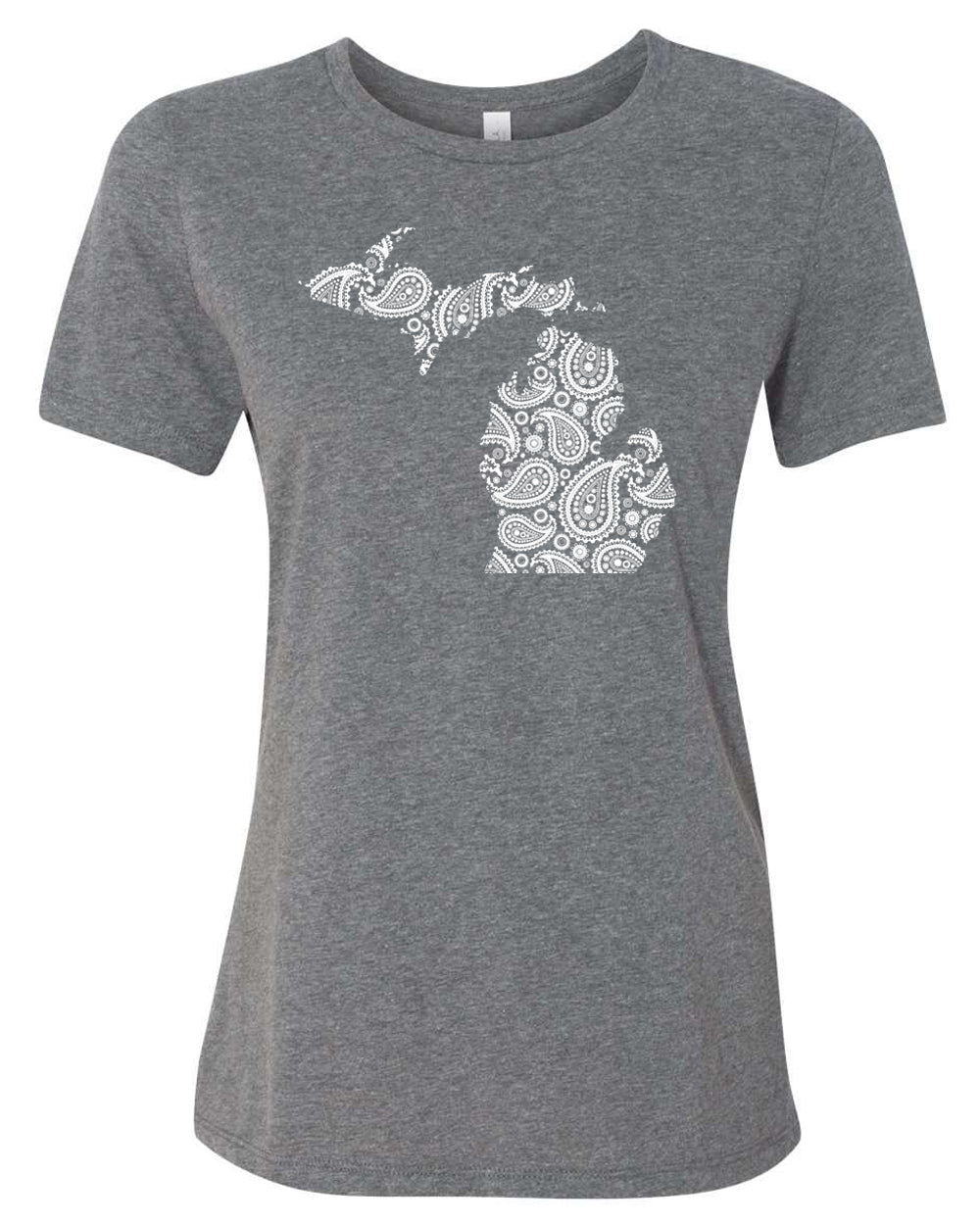 042 MI PAISLEY | LADIES RELAXED HEATHER CVC TEE | MICHIGAN COLLECTION