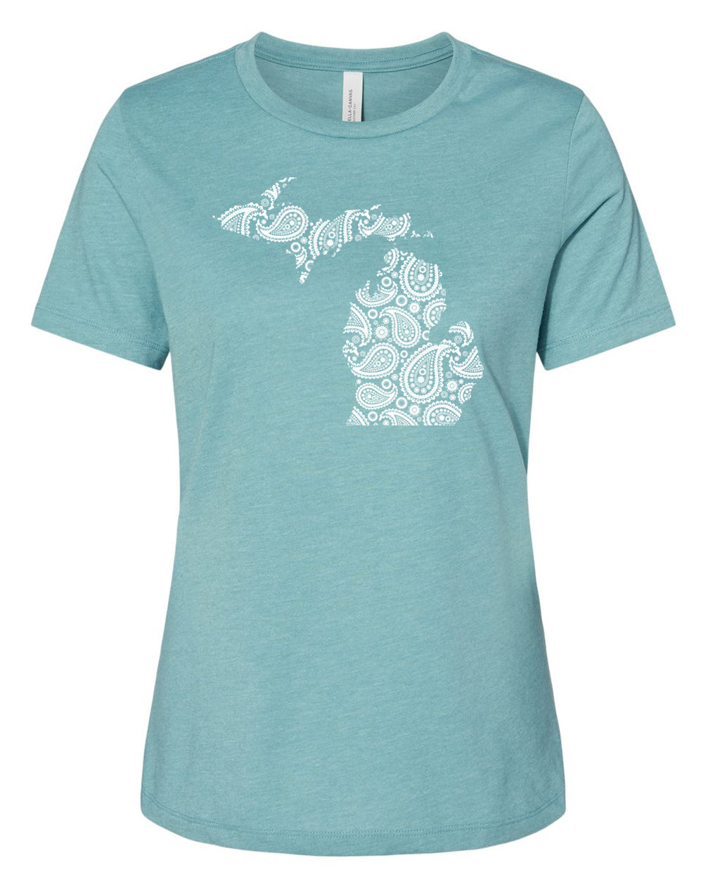 042 MI PAISLEY | LADIES RELAXED HEATHER CVC TEE | MICHIGAN COLLECTION
