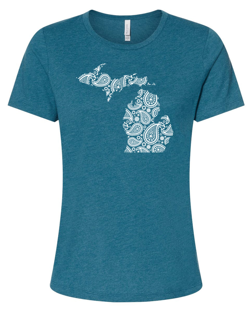 042 MI PAISLEY | LADIES RELAXED HEATHER CVC TEE | MICHIGAN COLLECTION
