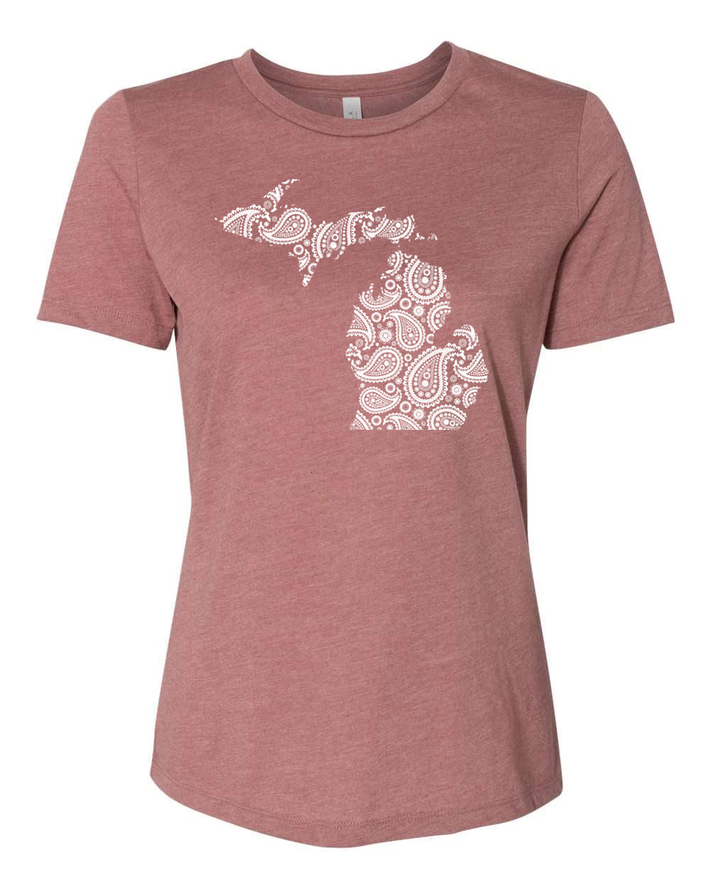 042 MI PAISLEY | LADIES RELAXED HEATHER CVC TEE | MICHIGAN COLLECTION
