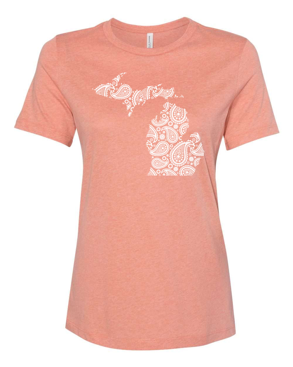 042 MI PAISLEY | LADIES RELAXED HEATHER CVC TEE | MICHIGAN COLLECTION
