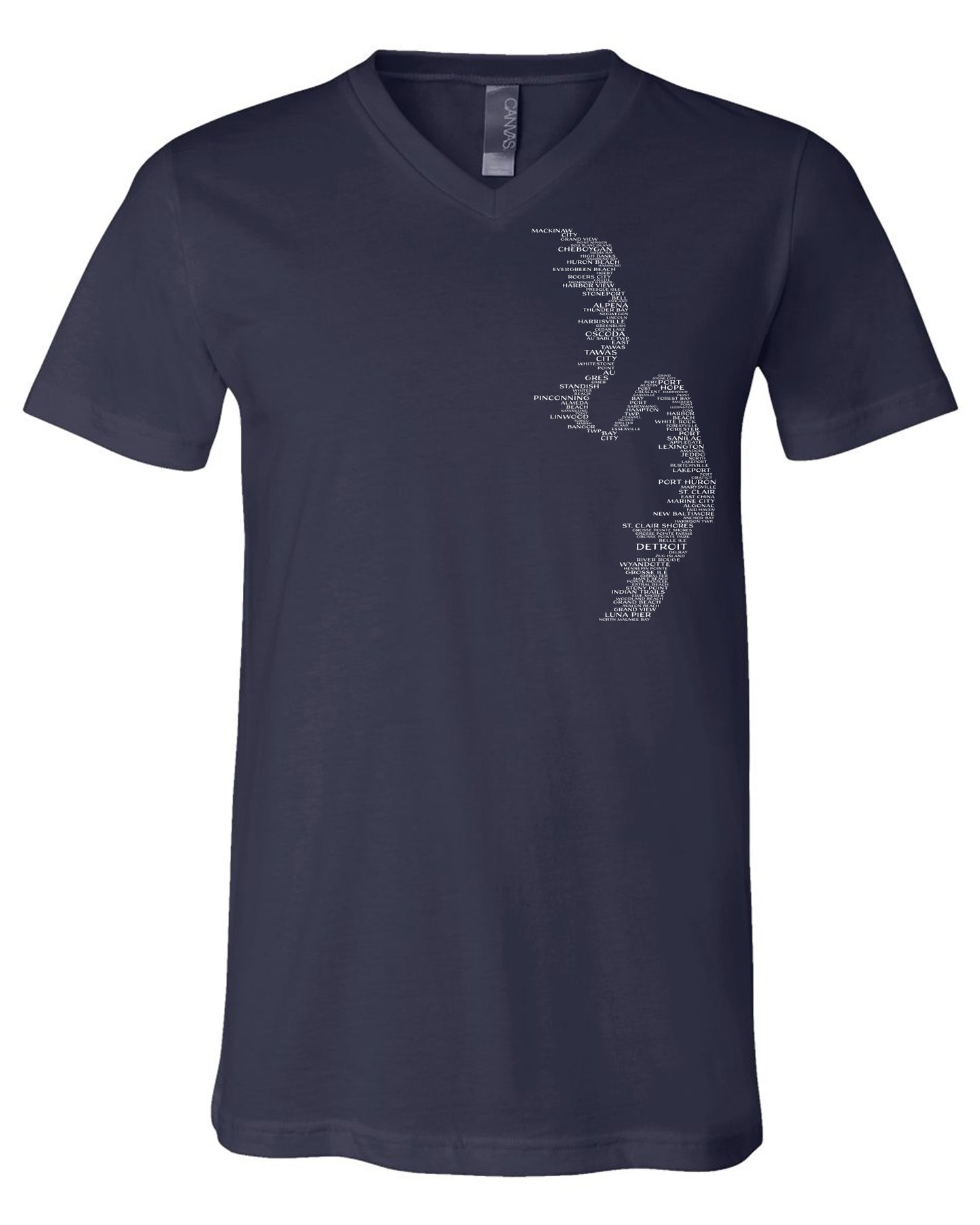 0103 EAST COAST | UNISEX SHORT SLEEVE V-NECK | MICHIGAN COLLECTION