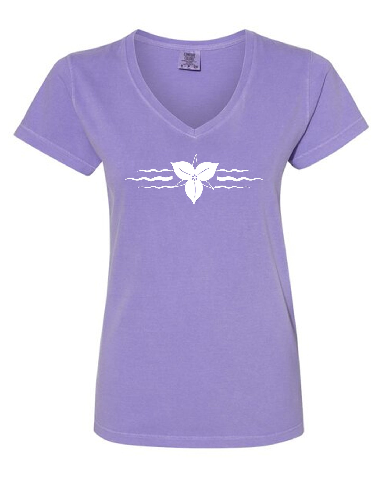 0110 TRILLIUM|3199|COMFORT COLORS LADIES V-NECK