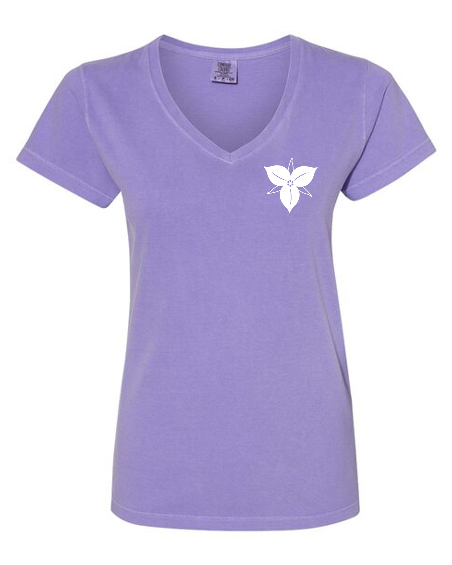 0110 TRILLIUM|3199|COMFORT COLORS LADIES V-NECK