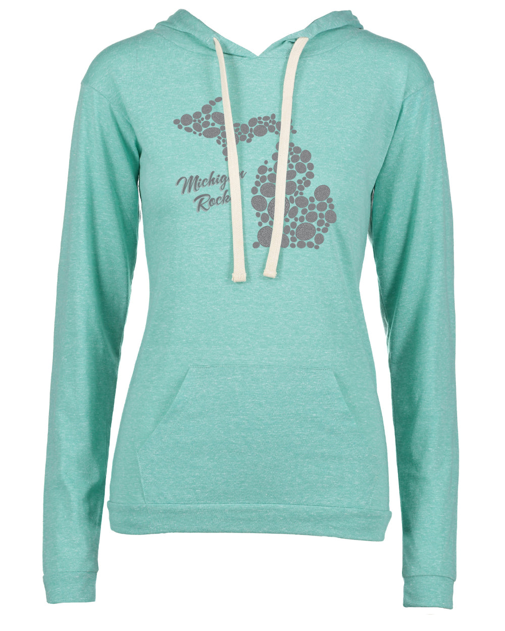 101 MI MAP ROCKS | LADIES MELANGE HOODED TEE | MICHIGAN COLLECTION