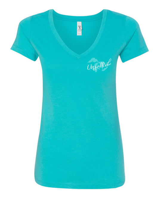 026 GREAT LAKES UNSALTED | LADIES V-NECK T-SHIRT | GREAT LAKES COLLECTION