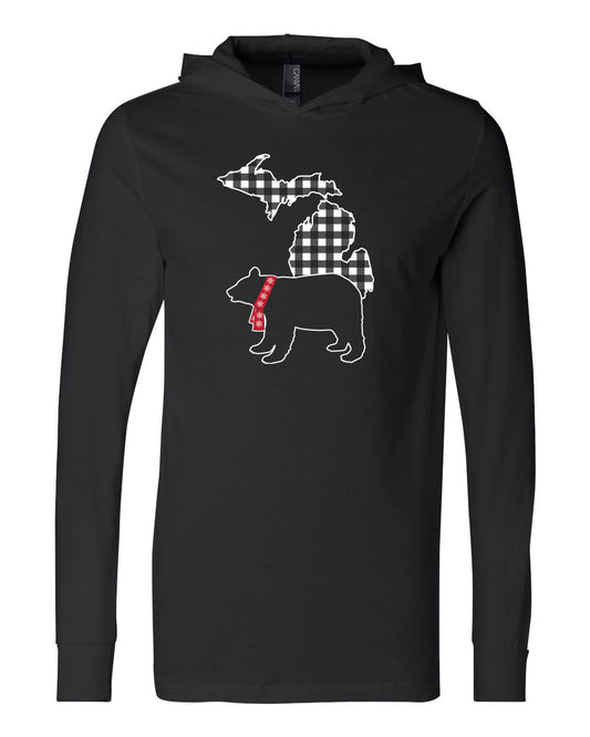 0112 MICHIGAN BLACK BEAR | UNISEX HOODED T-SHIRT | HOLIDAY COLLECTION