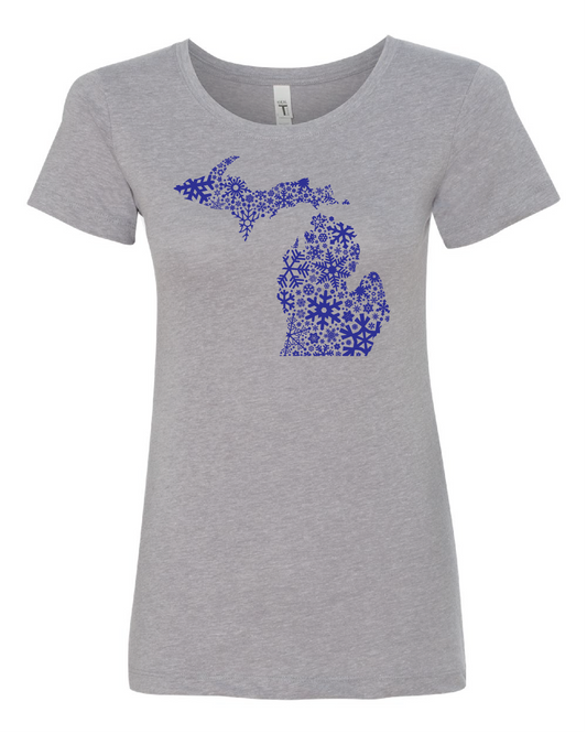 071 MI SNOWFLAKES | LADIES IDEAL TEE | WINTER COLLECTION