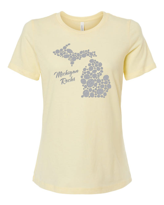 101 MI MAP ROCKS | LADIES RELAX FIT TEE | MICHIGAN COLLECTION
